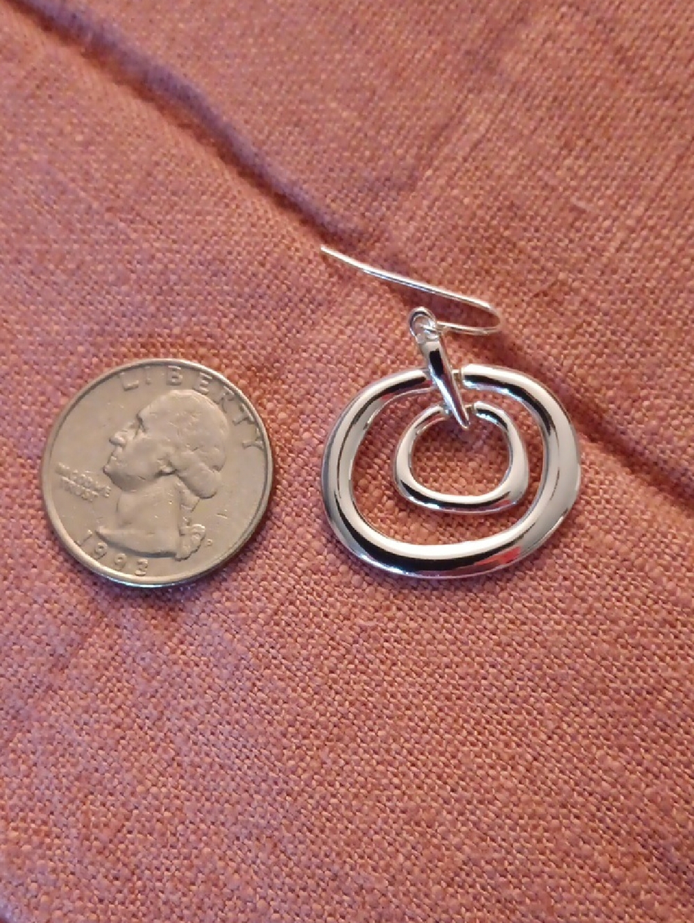 Chico's Silver Double Hoop Earrings - Picture 3 of 3